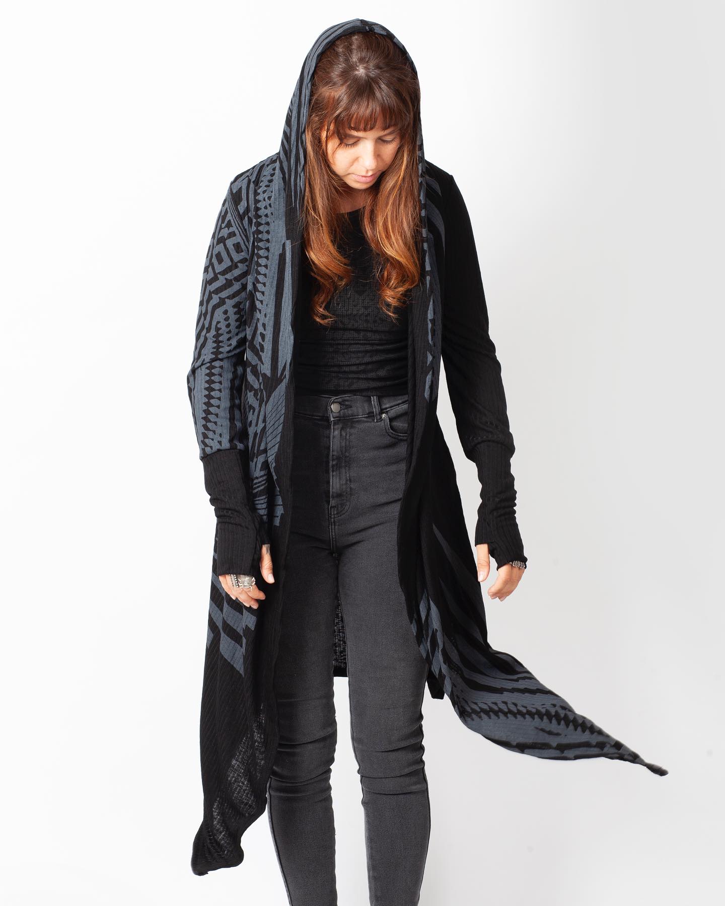 UNISEX ATAR Kimono Vest In Black
