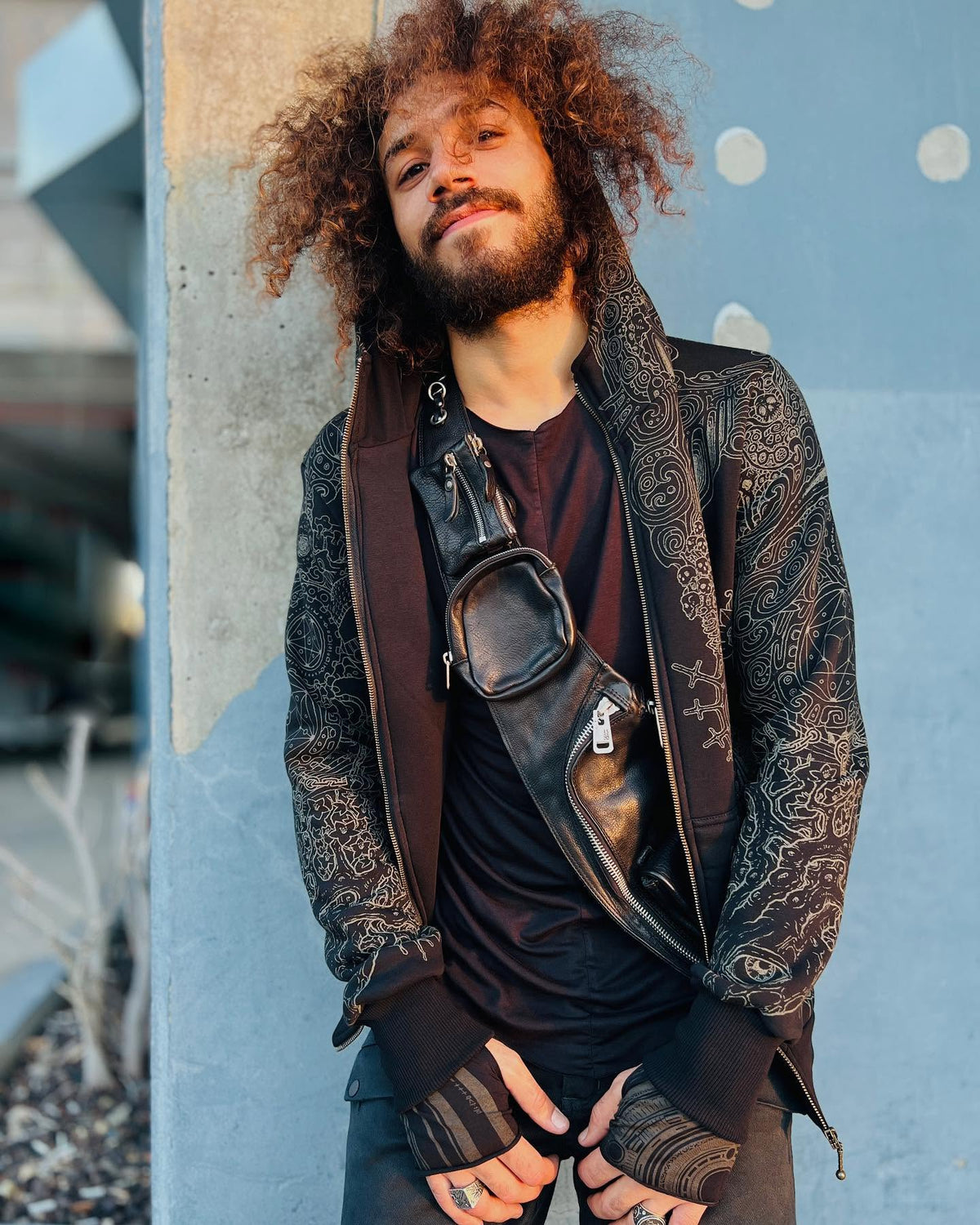 PERSEPHONE Zipped Hooded Jacket In Black