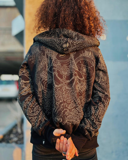 PERSEPHONE Zipped Hooded Jacket In Black