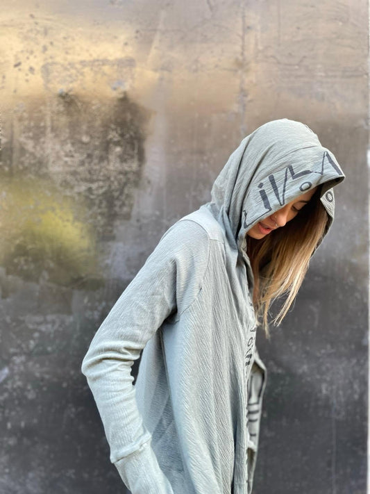 JAKA Cardigan In Olive/Black