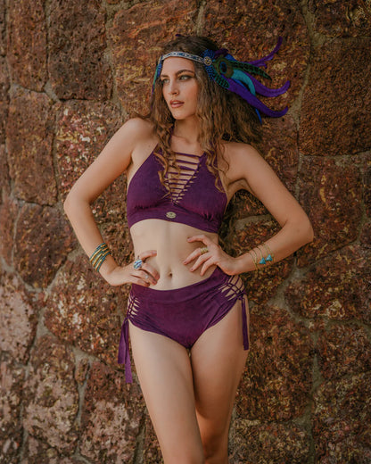 NELLY Shabby Purple High Waisted Bikini Set