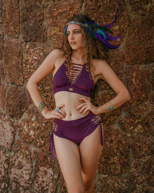 NELLY Shabby Purple High Waisted Bikini Set