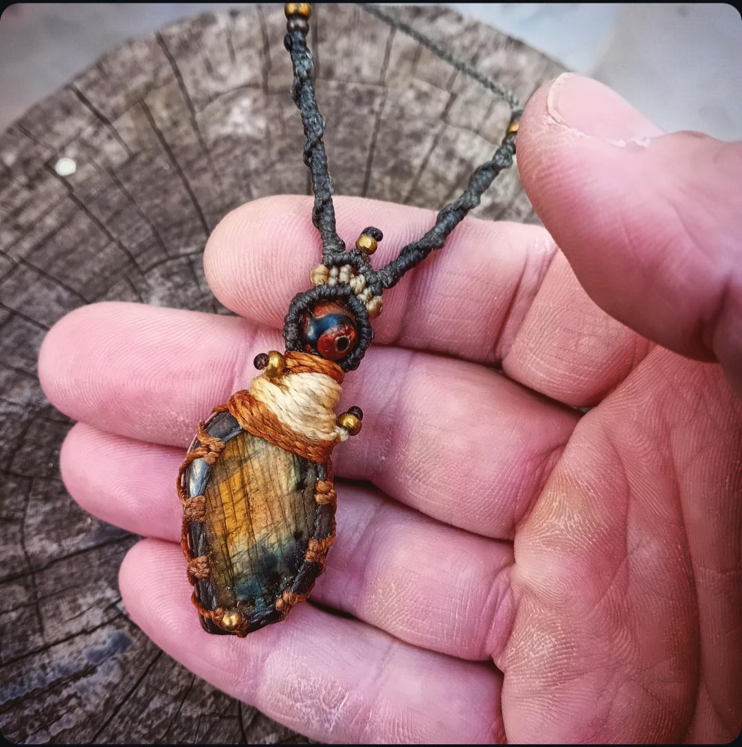 Labradorite & Tibetan Agate Necklace
