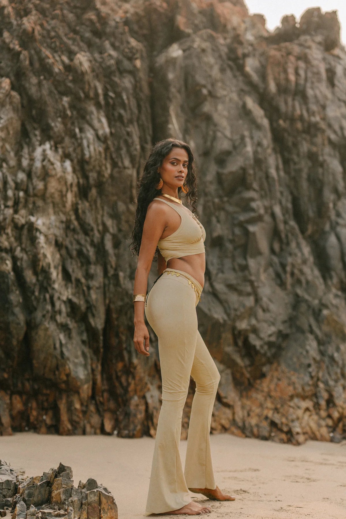 Flare Yoga Pants For in Beige