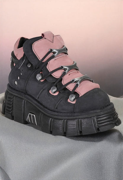 METALLIC ANKLE SNEAKERS - ROSE