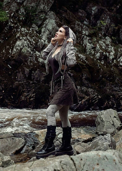 PECOA Hooded Shrug In Cement