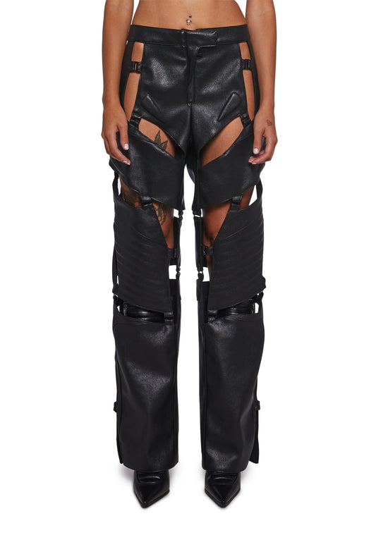 Vanta Moto Cut-Out Armor Pants — Black