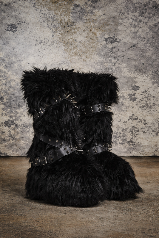 Black High Faux Fur Boots