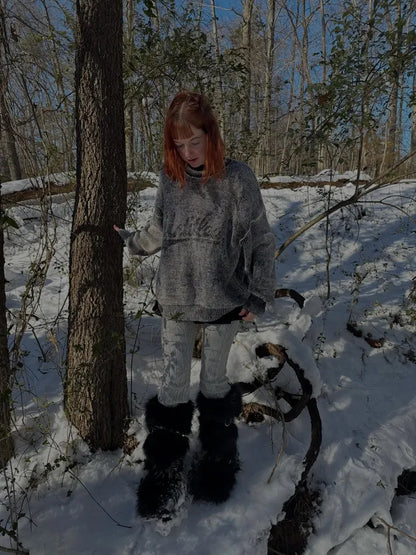 Black High Faux Fur Boots