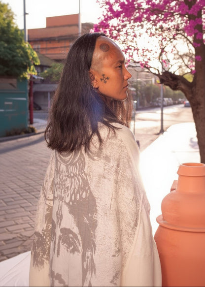 MAHA Unisex Hooded Kimono In White