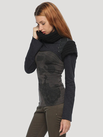 ARMADILLO Vmix Crop Sweater In Black