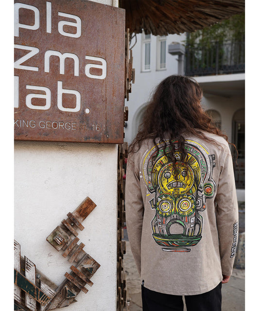 AMBIOS Long Sleeve Shirt In Wash Stone