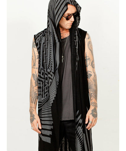 UNISEX ATAR Kimono Vest In Black