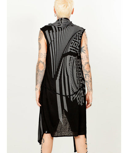 UNISEX ATAR Kimono Vest In Black