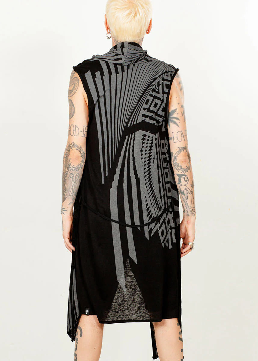 WO ATAR Kimono Vest In Black