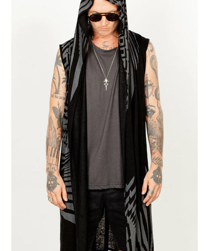 UNISEX ATAR Kimono Vest In Black