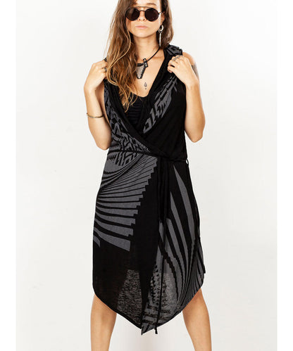 UNISEX ATAR Kimono Vest In Black