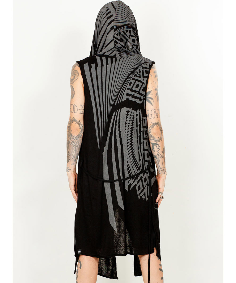 UNISEX ATAR Kimono Vest In Black