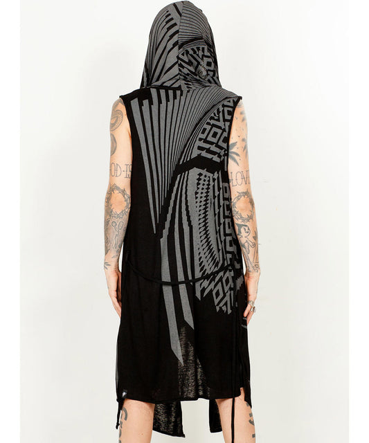 UNISEX ATAR Kimono Vest In Black