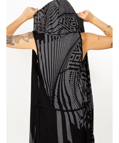 UNISEX ATAR Kimono Vest In Black