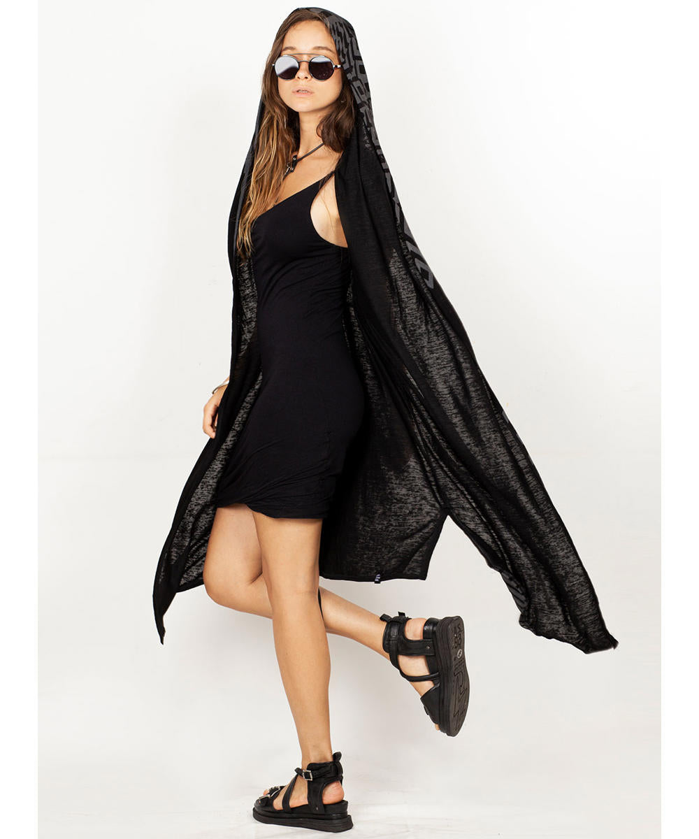UNISEX ATAR Kimono Vest In Black