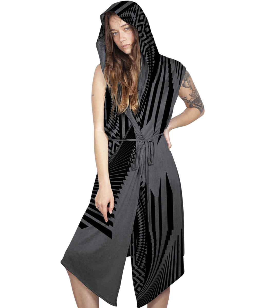 UNISEX ATAR Kimono Vest In Grey