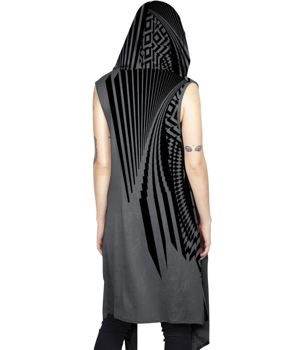 UNISEX ATAR Kimono Vest In Grey