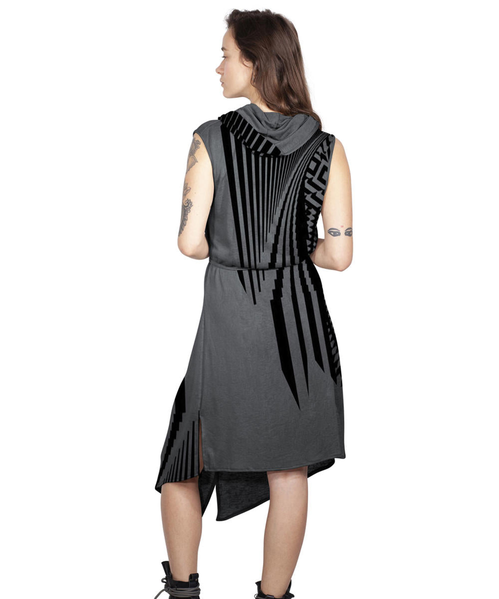 UNISEX ATAR Kimono Vest In Grey