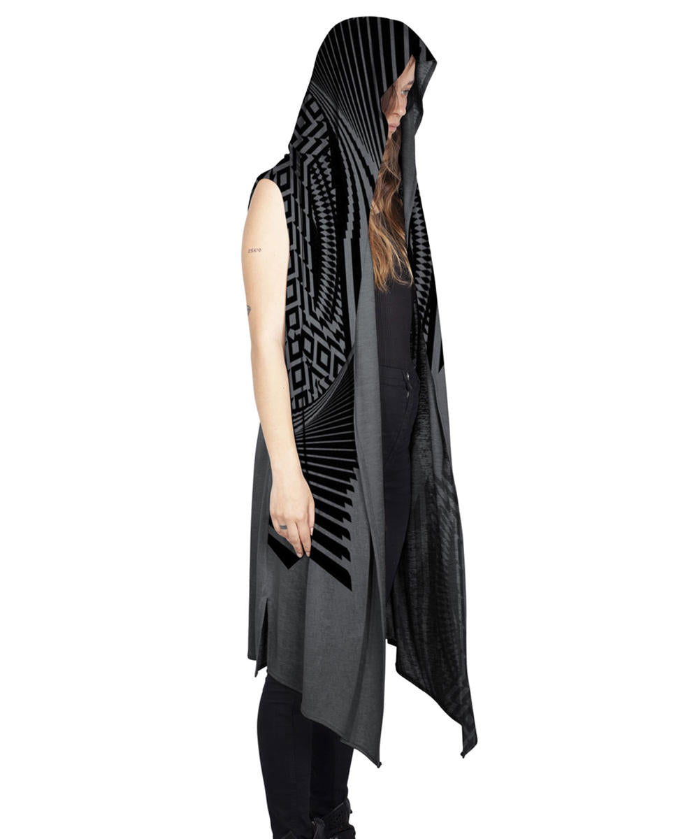 UNISEX ATAR Kimono Vest In Grey