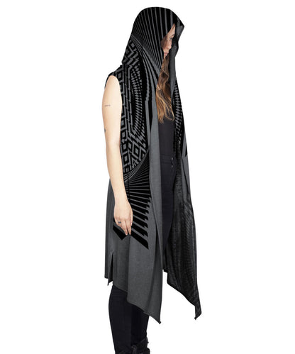 UNISEX ATAR Kimono Vest In Grey