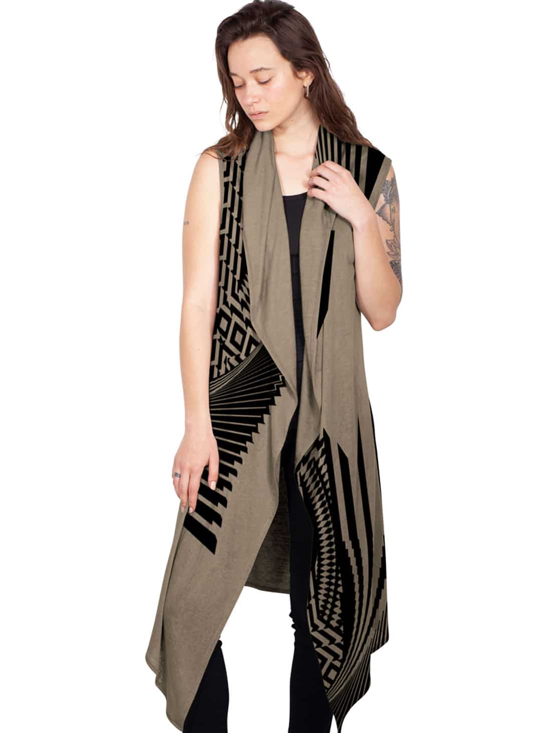 ATAR WO Kimono Vest In Moka