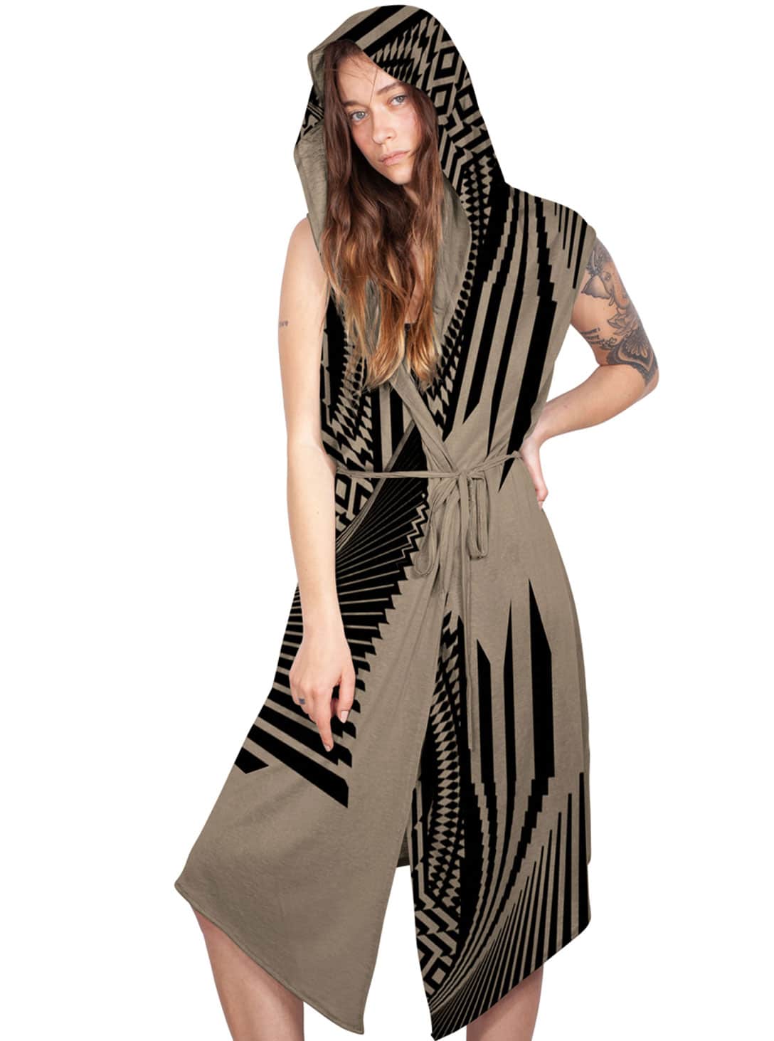 ATAR WO Kimono Vest In Moka