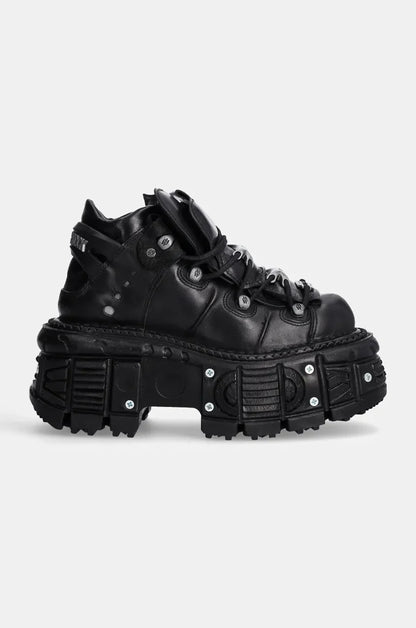 BLACK BUTIN LEATHER SNEAKERS