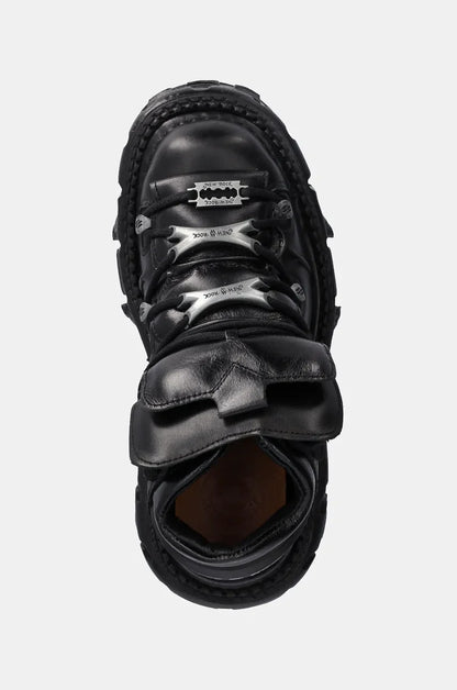 BLACK BUTIN LEATHER SNEAKERS