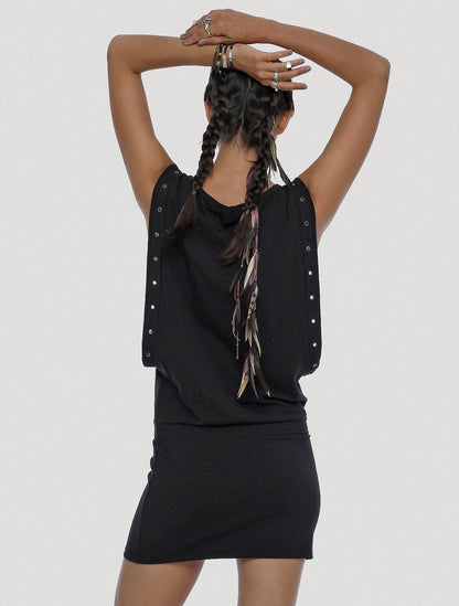 BALI Sleeveless Mini Dress In Black