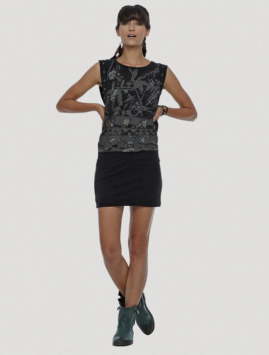 BALI Sleeveless Mini Dress In Black