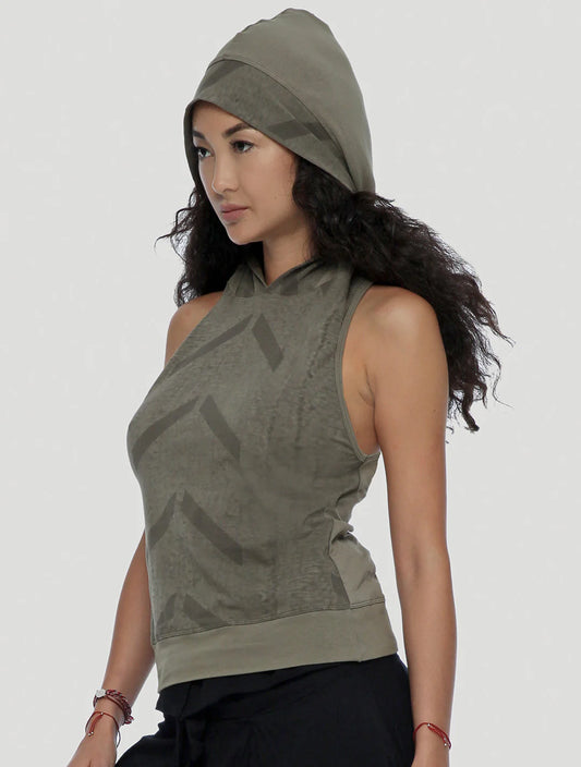 Bogo Hooded Singlet In Cement