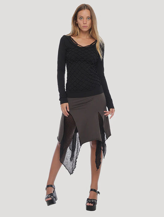 BASKET RMX Long Sleeves Top In Black