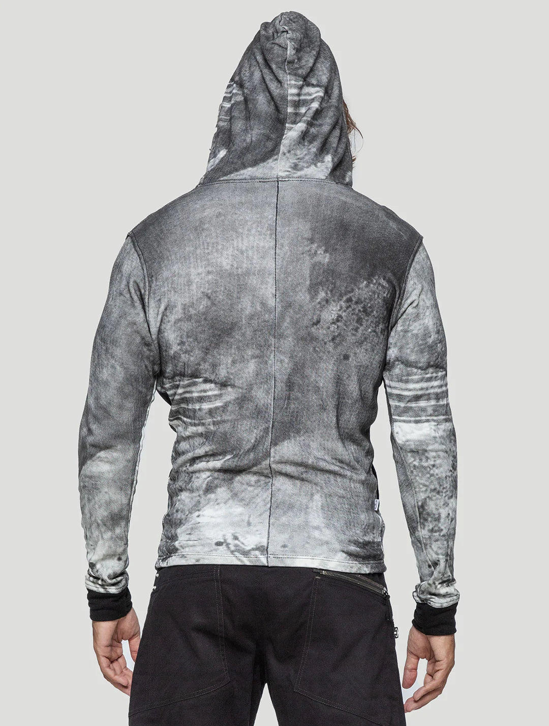 BRUSH UNISEX Hood Jumper In Black/Off-White
