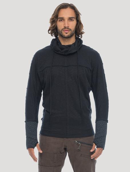 BAGGY SLUB Hoodie Sweater In Black