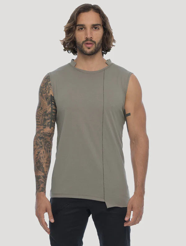 BLENDED Sleeveless Tee In Cement