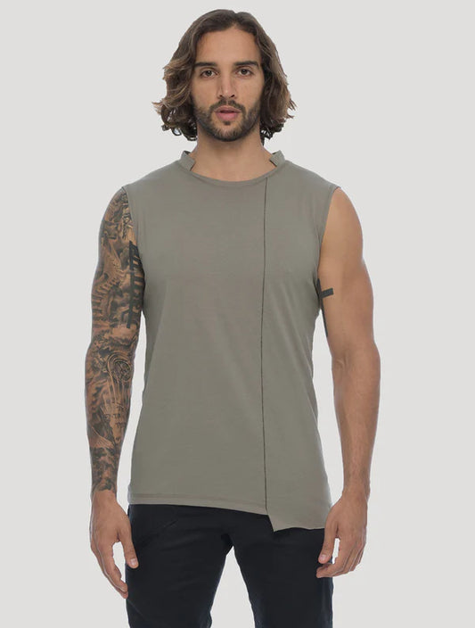 BLENDED Sleeveless Tee In Cement