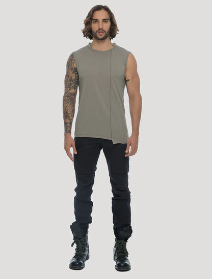 BLENDED Sleeveless Tee In Cement
