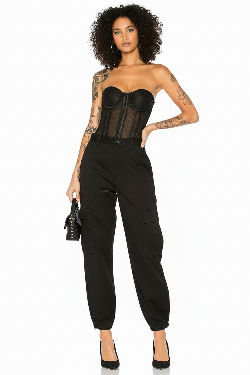 Jenny Mesh Corset - Black
