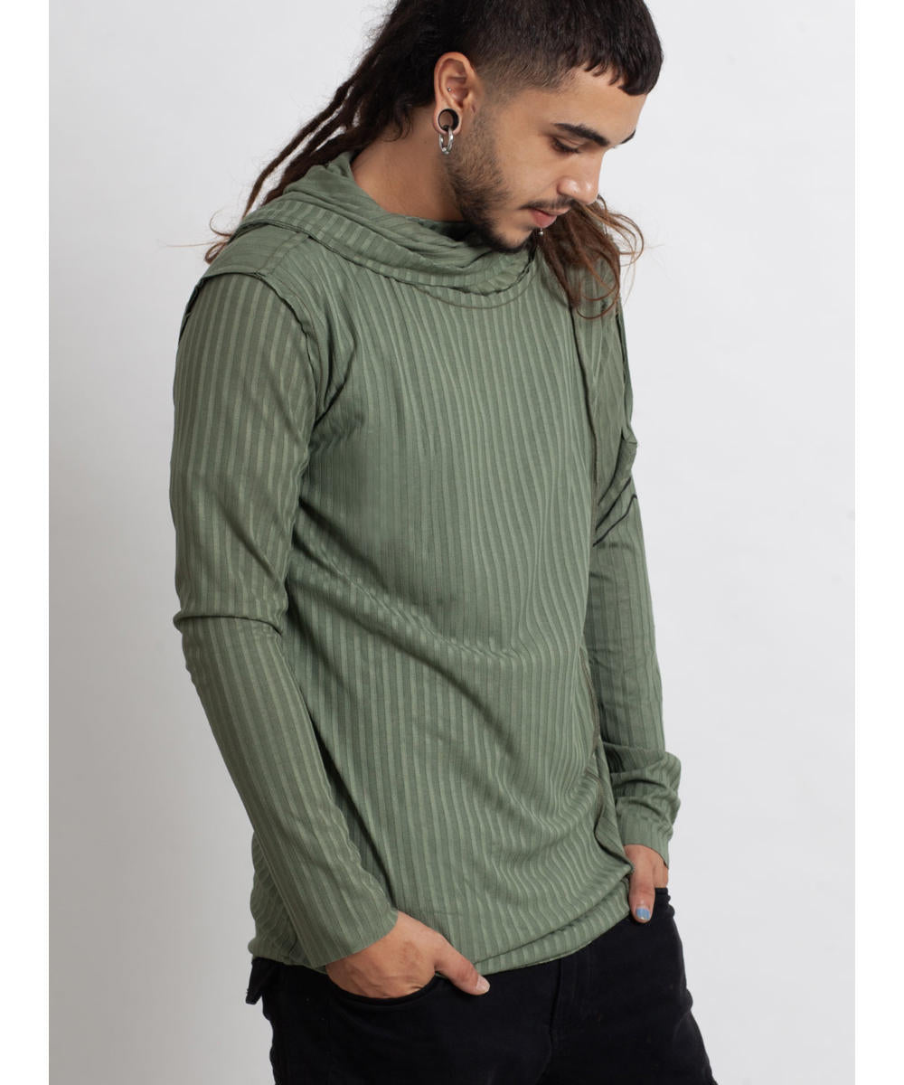 CATALIST UNISEX Long Sleeve Hooded Shirt In Black
