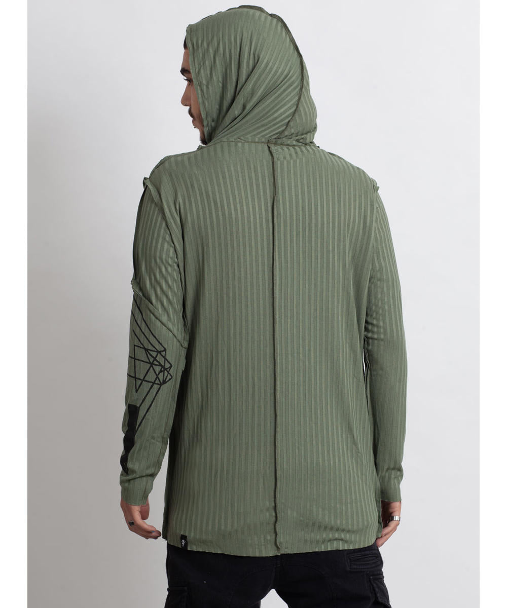 CATALIST UNISEX Long Sleeve Hooded Shirt In Black