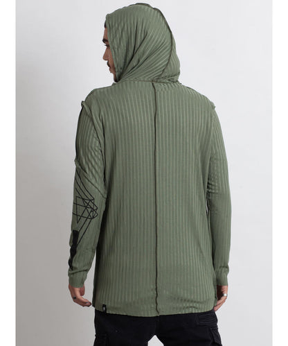 CATALIST UNISEX Long Sleeve Hooded Shirt In Black