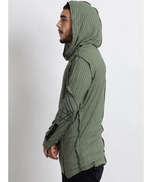 CATALIST UNISEX Long Sleeve Hooded Shirt In Black