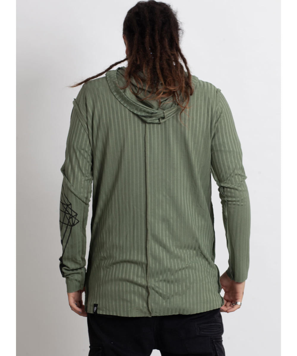 CATALIST UNISEX Long Sleeve Hooded Shirt In Black