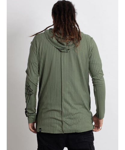 CATALIST UNISEX Long Sleeve Hooded Shirt In Black
